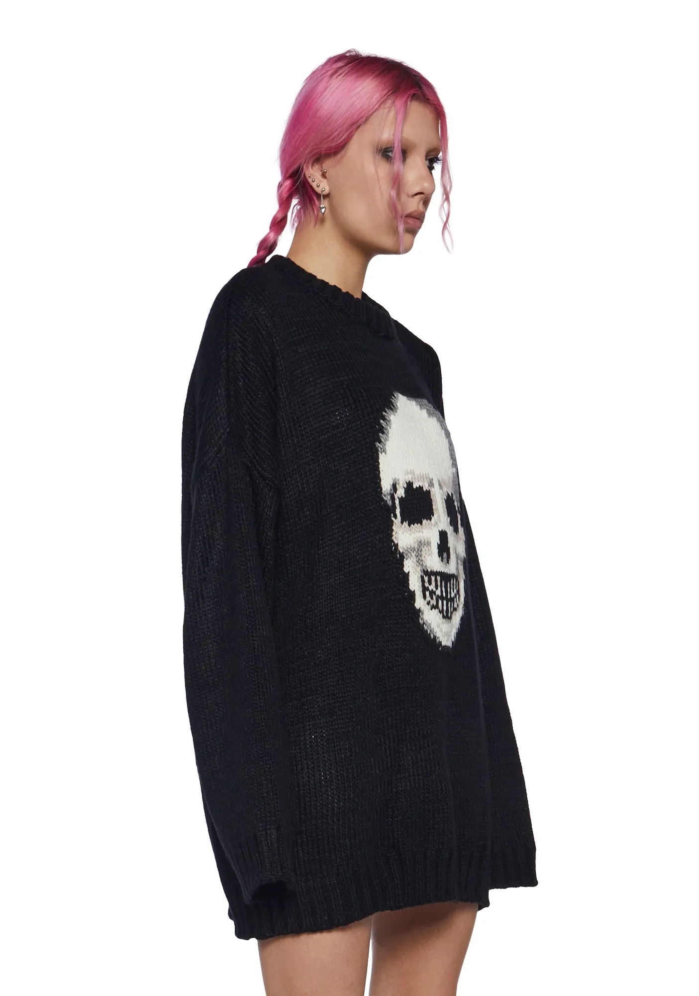Knowing Skull Knit Sweater sold by Dolls Kill product image thumbnail 3