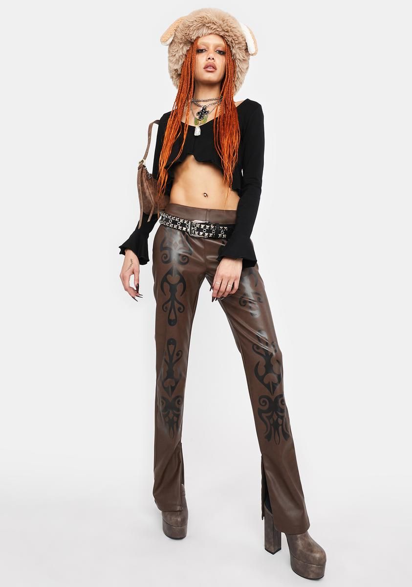 Into The Woods Vegan Leather Pants sold by Dolls Kill product image thumbnail 2