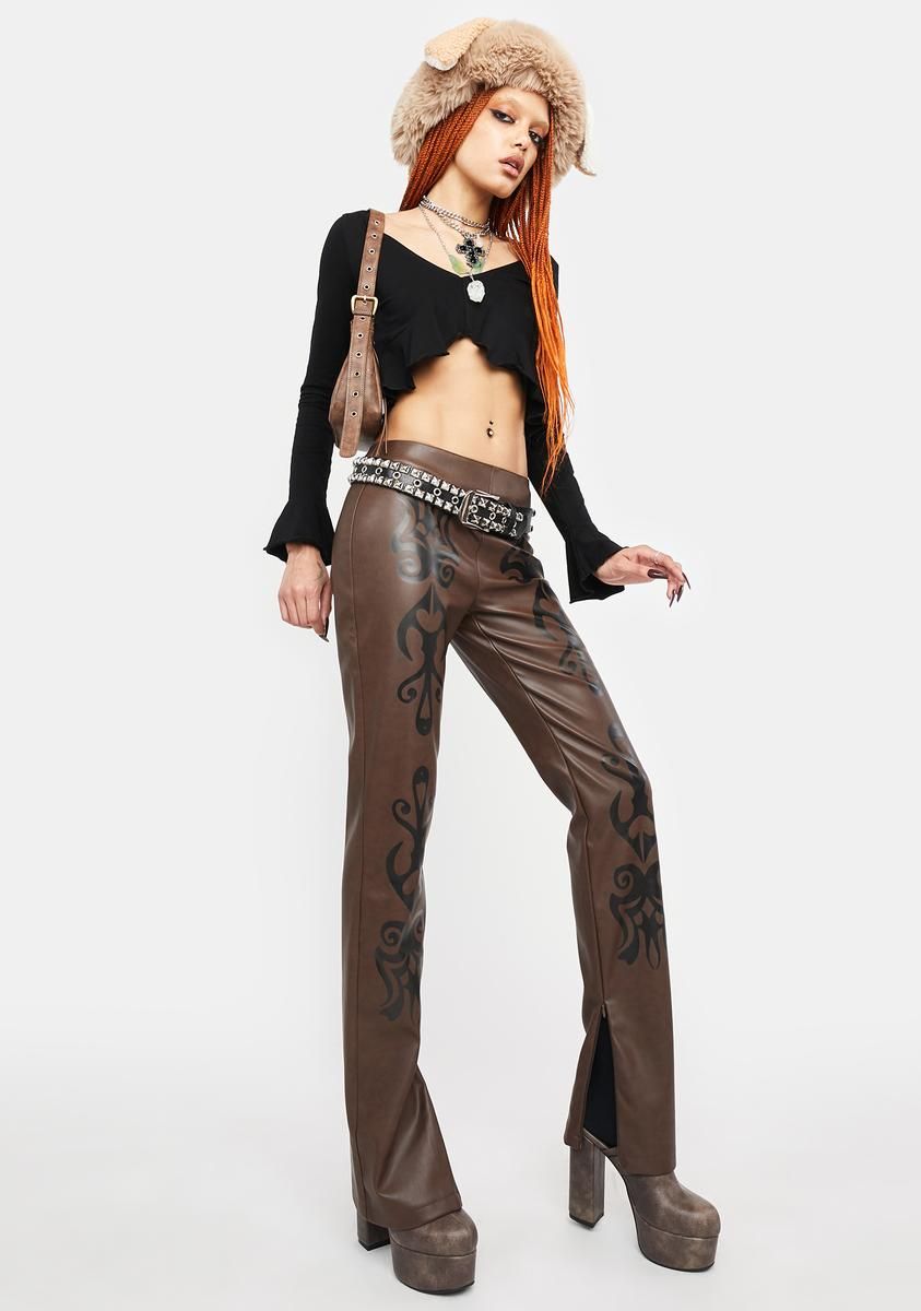 Into The Woods Vegan Leather Pants sold by Dolls Kill product image thumbnail 3