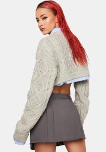 Grey Elle Mini Skirt sold by Dolls Kill
