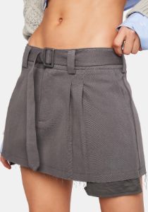 Grey Elle Mini Skirt sold by Dolls Kill