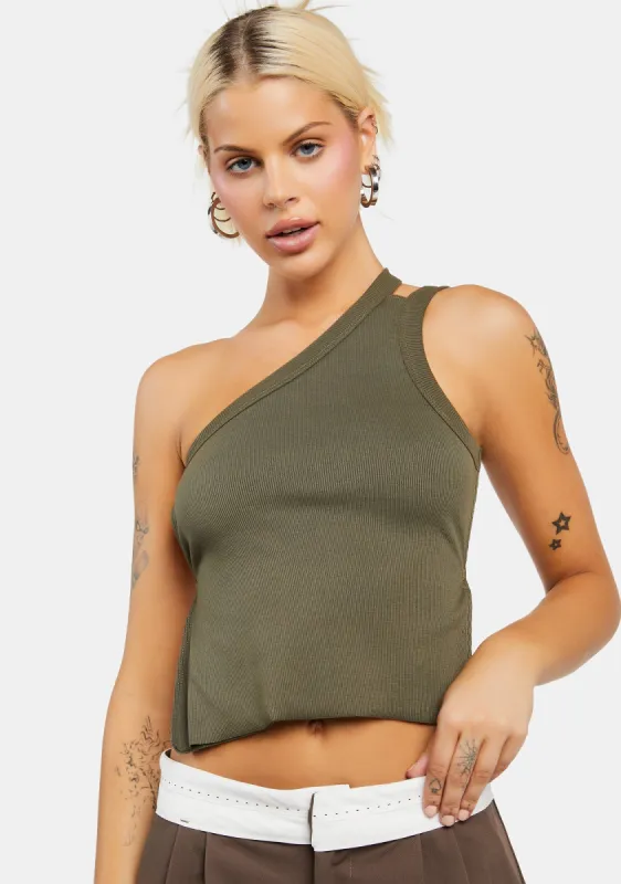 Verdi Open-Back One Shoulder Top sold by Dolls Kill