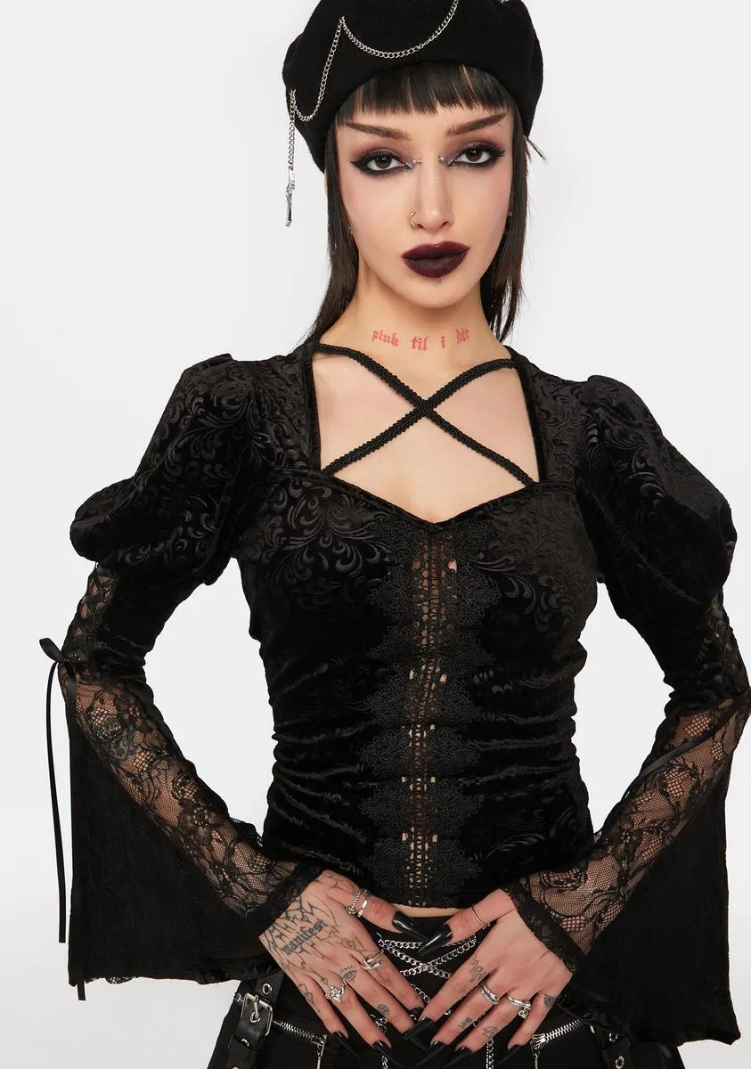 Gothic Lux Velvet Top sold by Dolls Kill