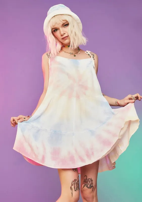 Name Of The Game Tie Dye Swing Dress sold by Dolls Kill