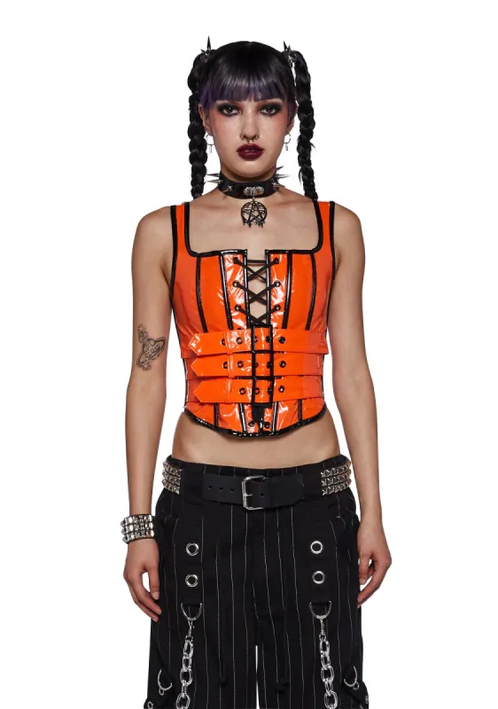 Haunted Shadows Corset Top sold by Dolls Kill