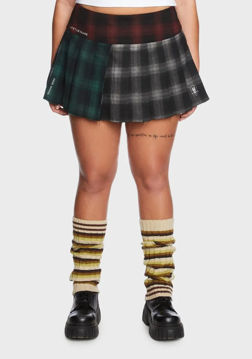 Plus 90s Cynic Plaid Mini Skirt sold by Dolls Kill