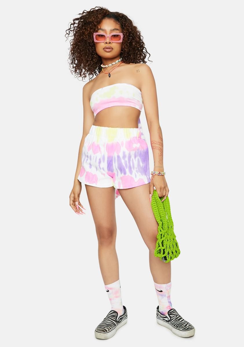Make Me Believe Tie Dye Shorts Set sold by Dolls Kill product image thumbnail 3