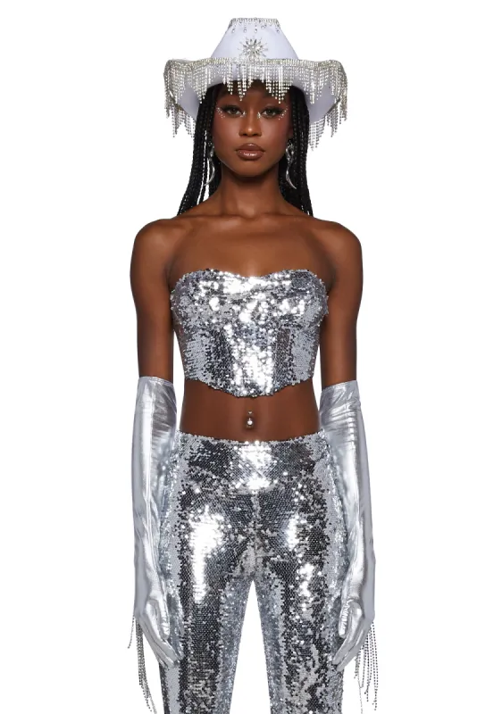 Mirror Ball Dancer Bustier Top sold by Dolls Kill