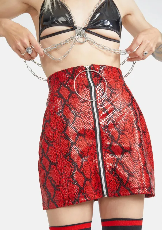 Poison Bite Snakeskin Skirt sold by Dolls Kill