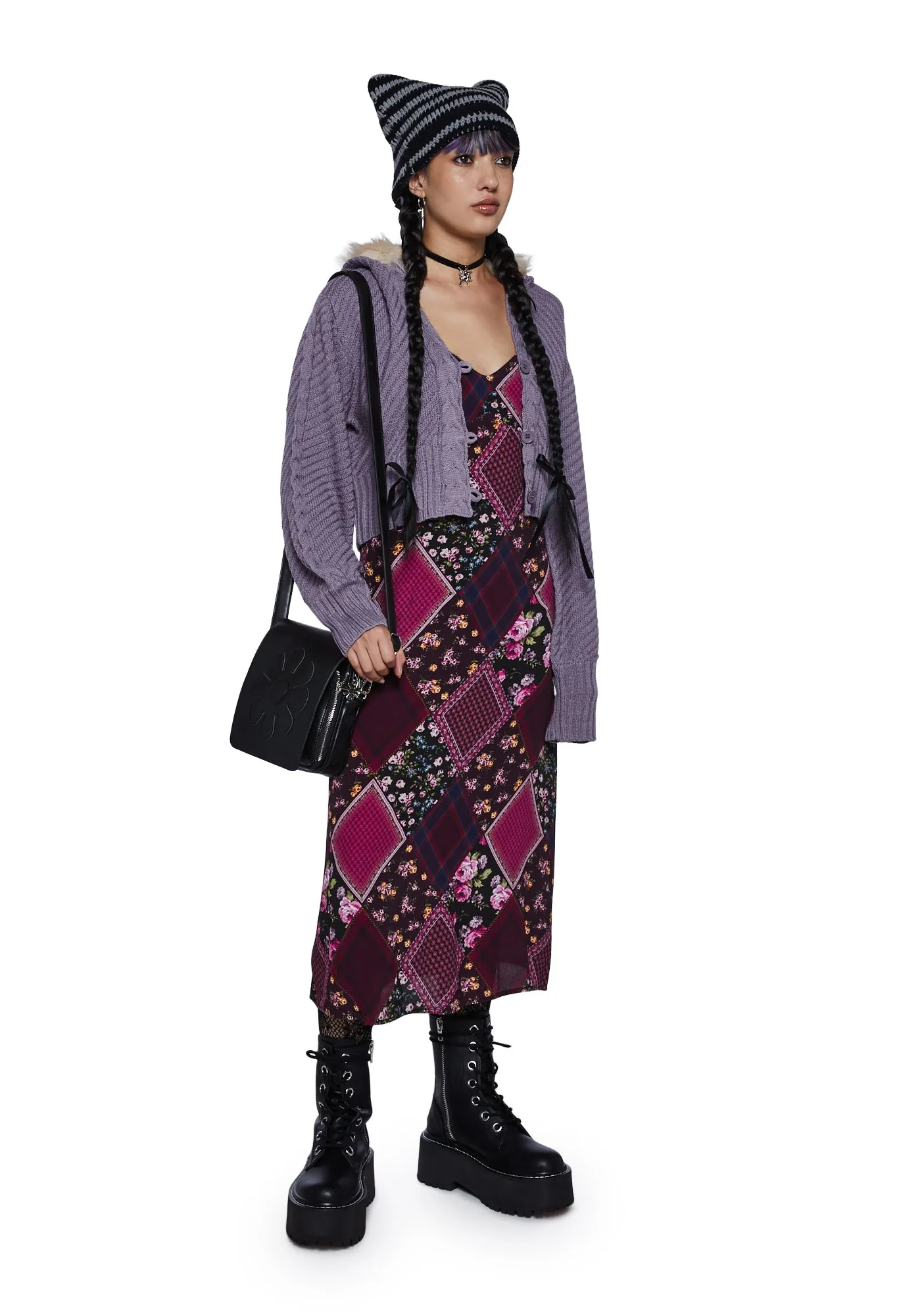 Cozy Retreat Cable Knit Hoodie sold by Dolls Kill product image thumbnail 2