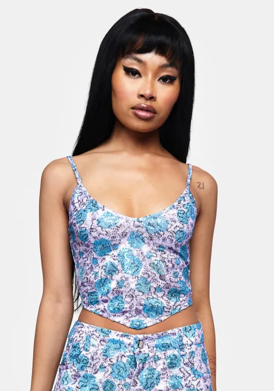 Wild Rose Handkerchief Crop Top sold by Dolls Kill