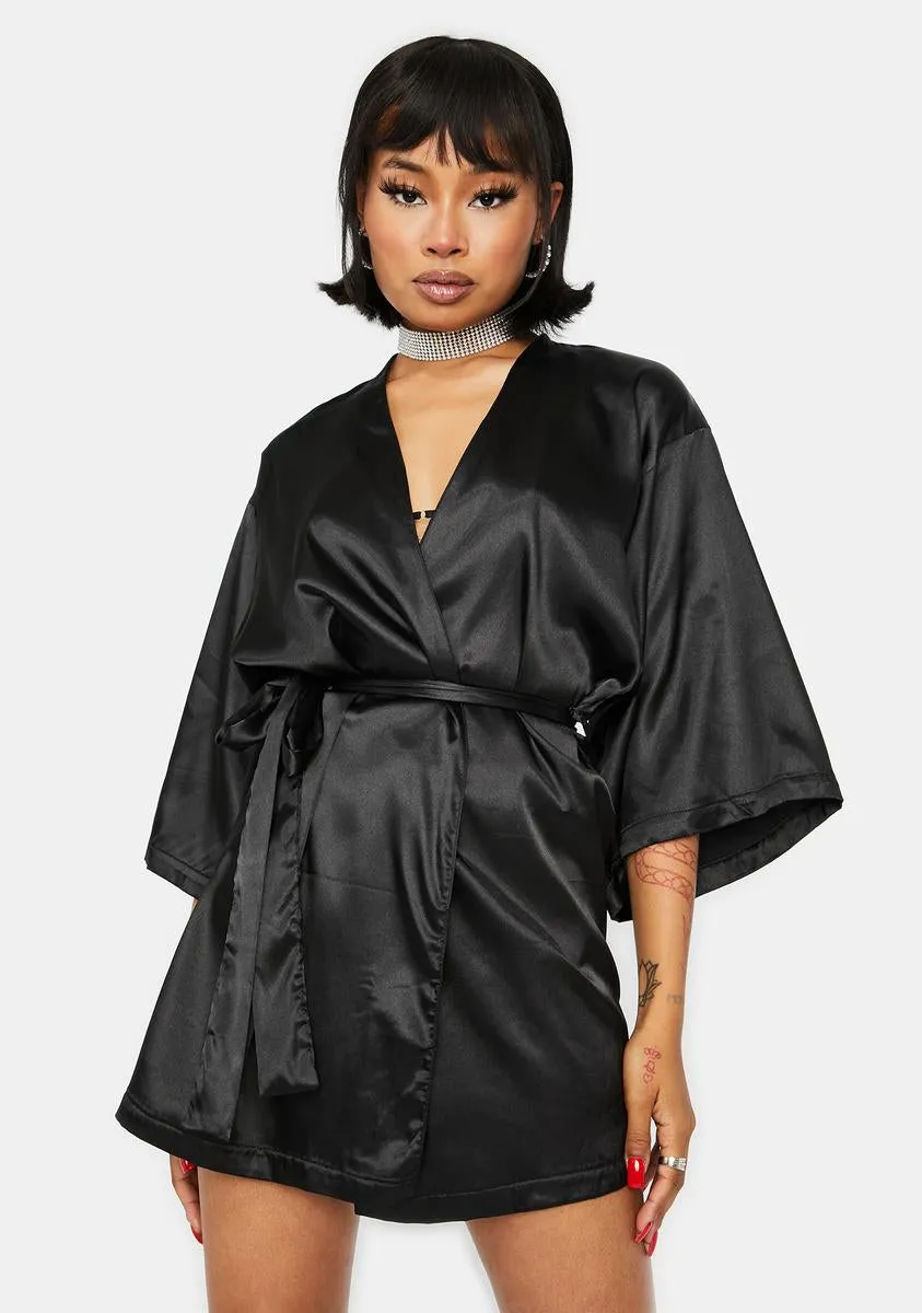 Rose in the Night Satin Robe sold by Dolls Kill