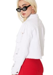 In Distress Crop Denim Jacket sold by Dolls Kill