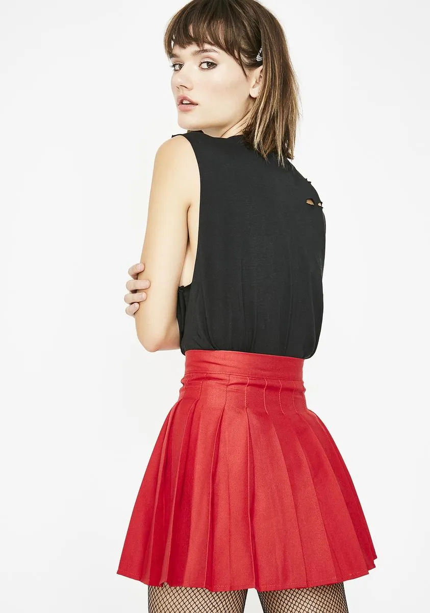 Cherry Just Like Candy Pleated Skirt sold by Dolls Kill product image thumbnail 4