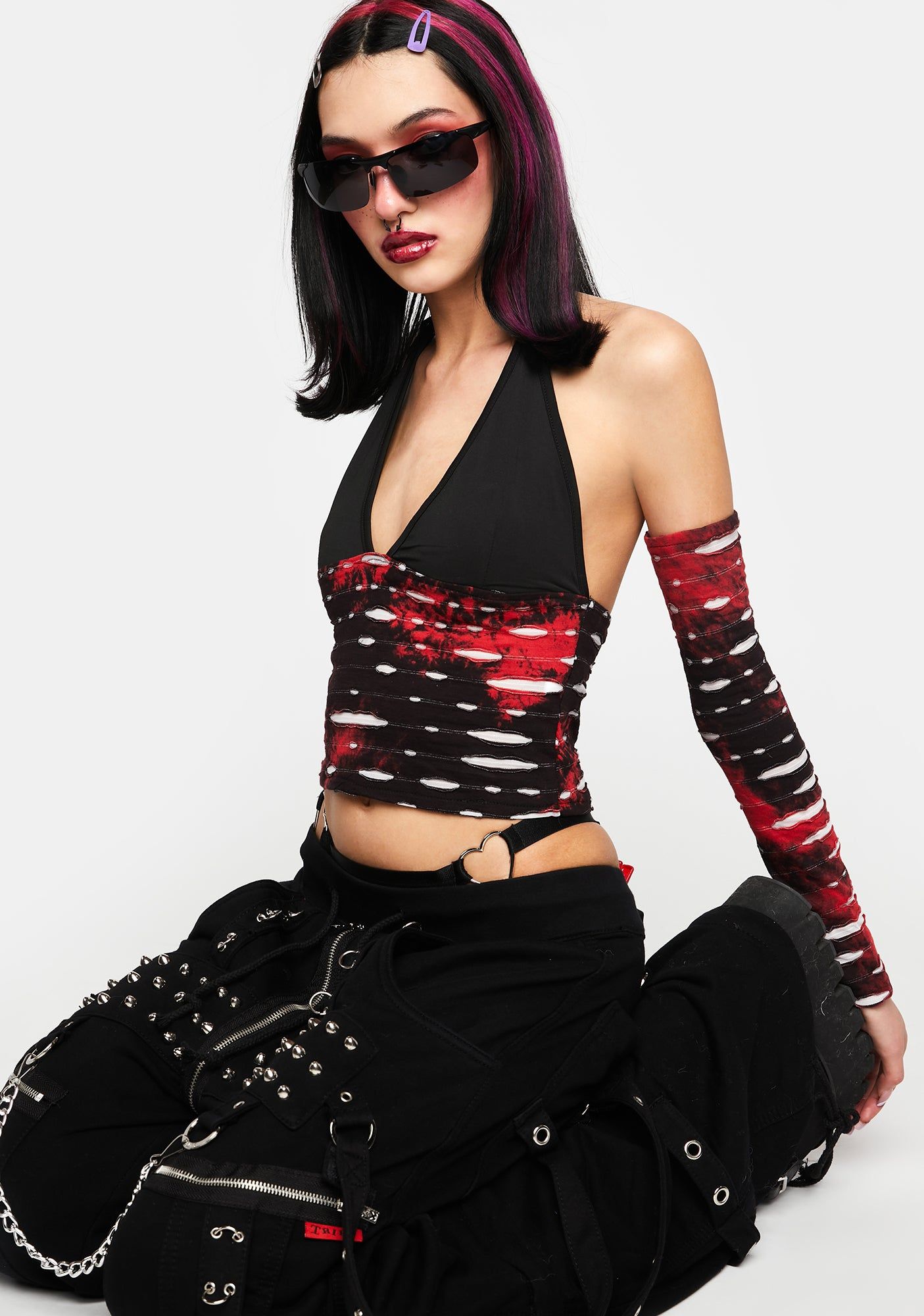 Distressed Mess Top And Arm Warmers sold by Dolls Kill product image thumbnail 3