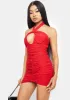 Rouge Obviously Chic Halter Mini Dress sold by Dolls Kill