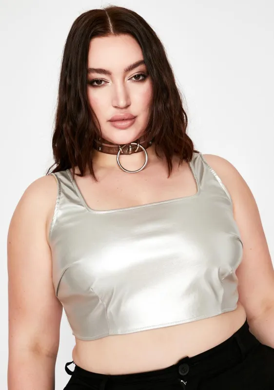 Plus Chrome All For It Crop Tank sold by Dolls Kill