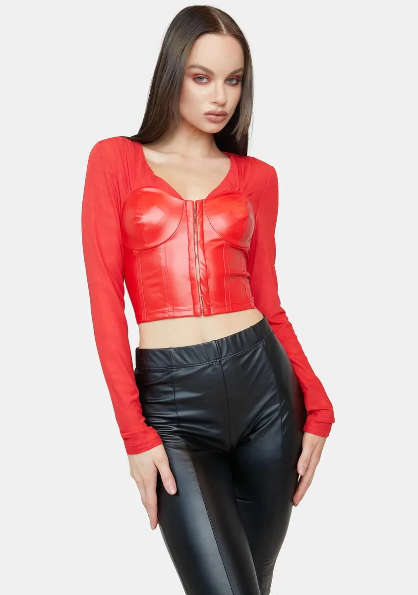 Spicy Hard To Get Long Sleeve Top sold by Dolls Kill