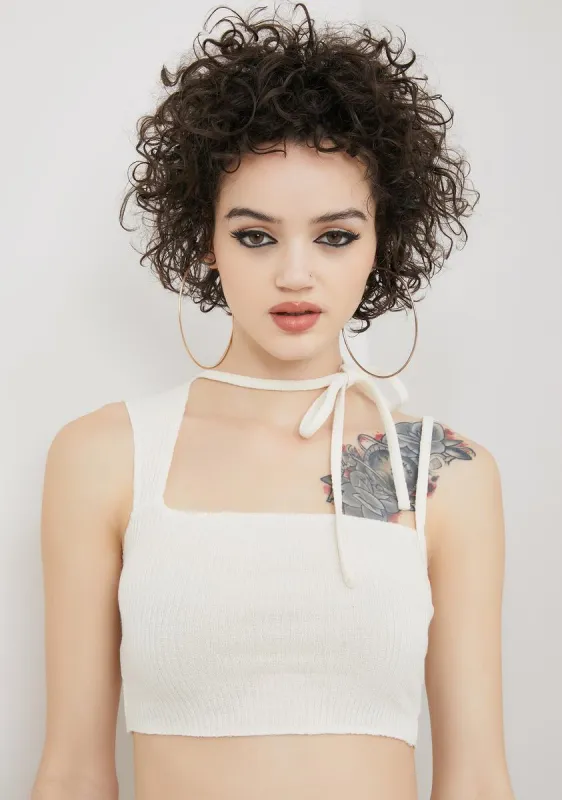Cream Chill Lies Crop Tank Top sold by Dolls Kill