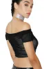 Heartbreaker Off-Shoulder Crop Top sold by Dolls Kill