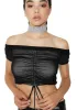 Heartbreaker Off-Shoulder Crop Top sold by Dolls Kill