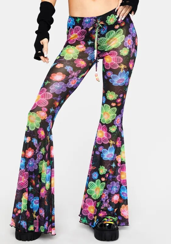 Sonic Bloom Mesh Flares sold by Dolls Kill