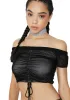 Heartbreaker Off-Shoulder Crop Top sold by Dolls Kill