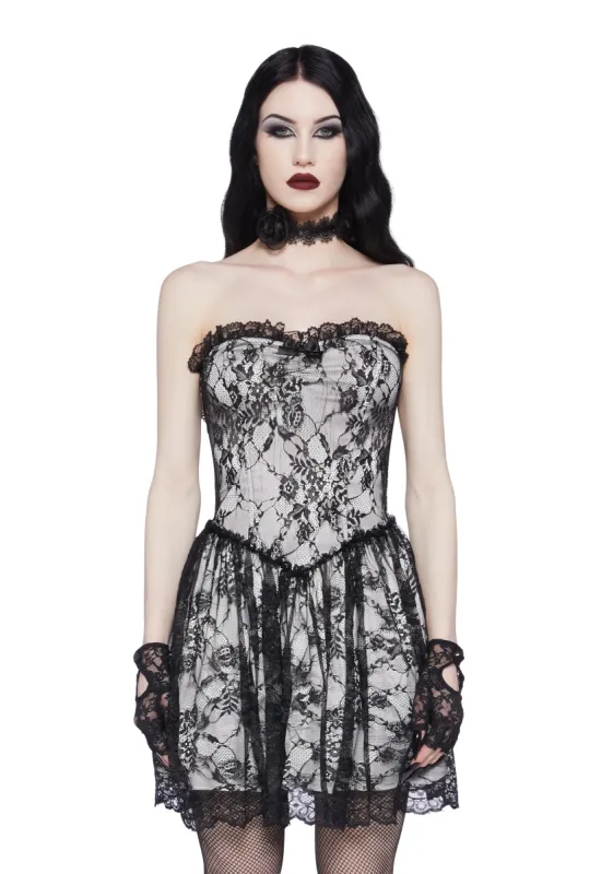 Take Caution Lace Mini Dress sold by Dolls Kill