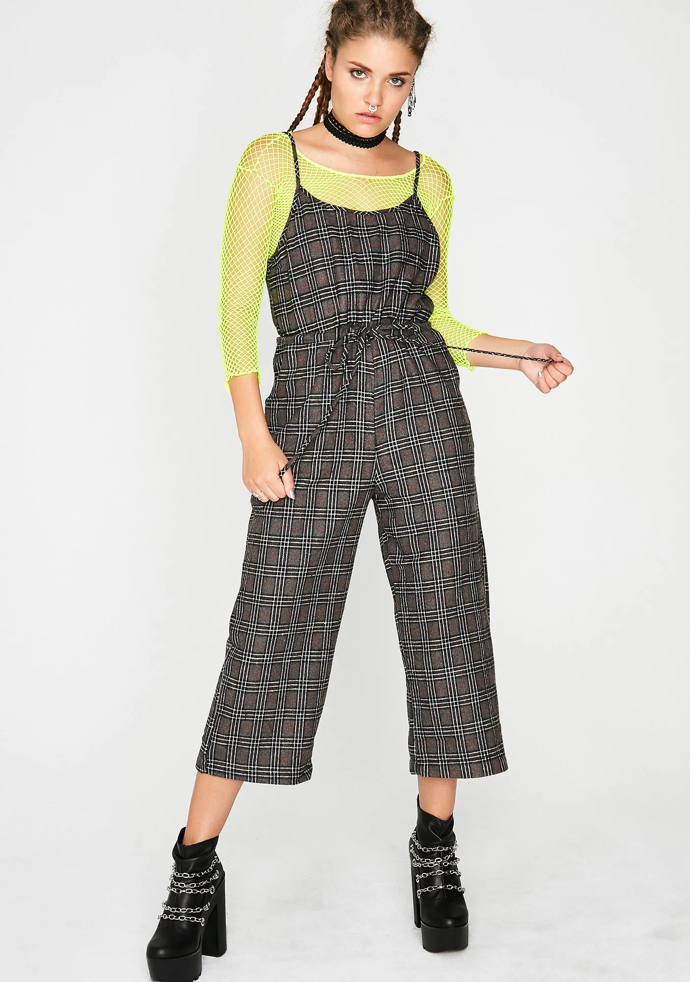 No Exams Plaid Jumpsuit sold by Dolls Kill product image thumbnail 2