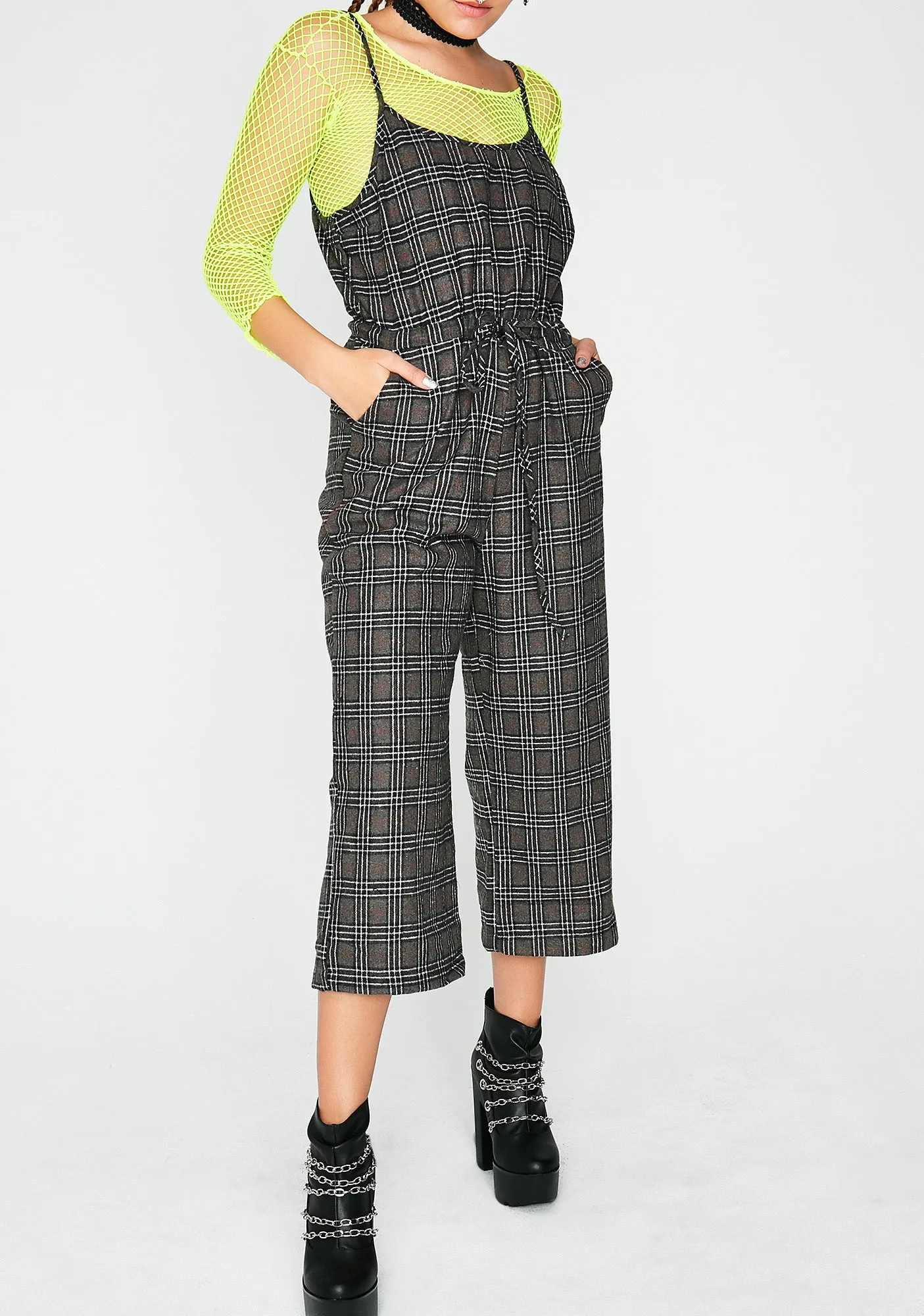 No Exams Plaid Jumpsuit sold by Dolls Kill product image thumbnail 3