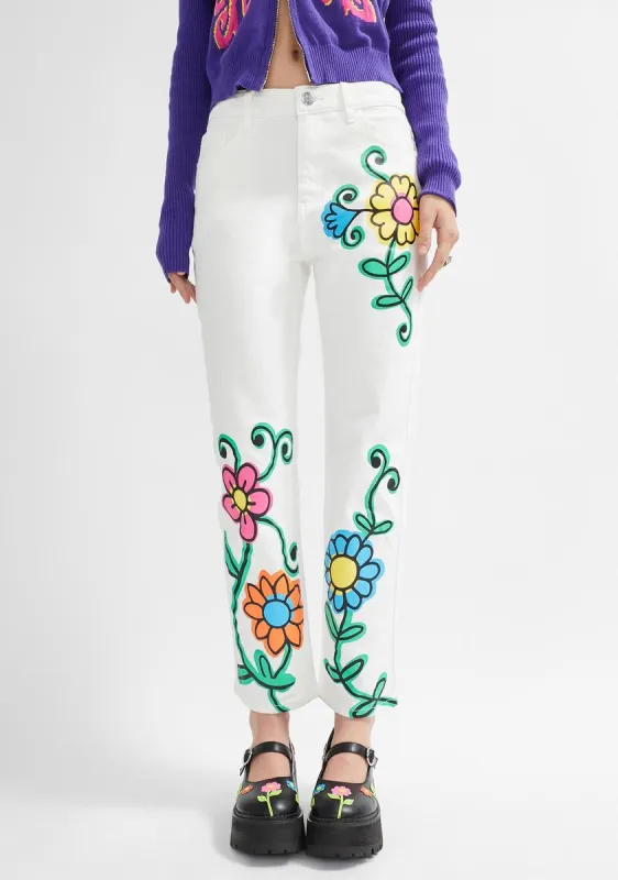 Blooming World Twill Floral Pants sold by Dolls Kill