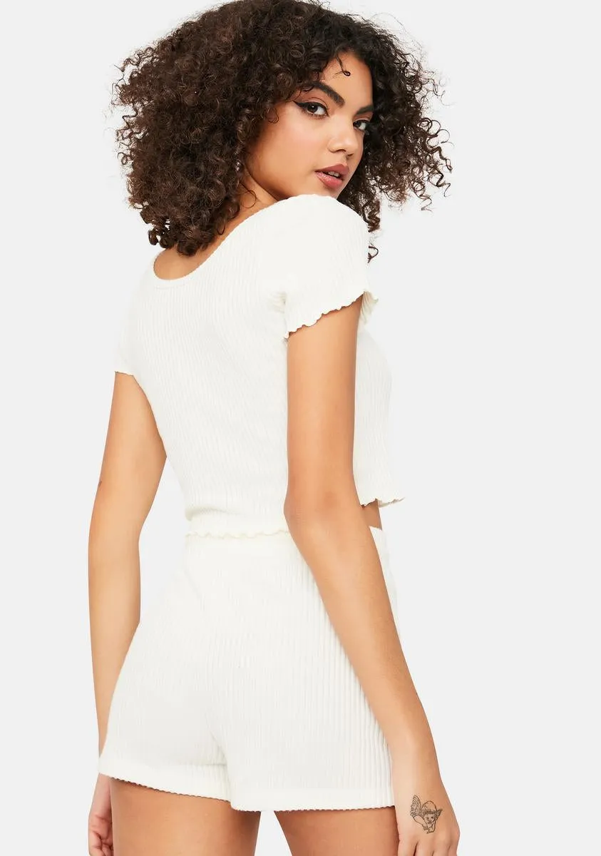 Comfy Chic Ribbed Tee And Shorts Set sold by Dolls Kill product image thumbnail 4