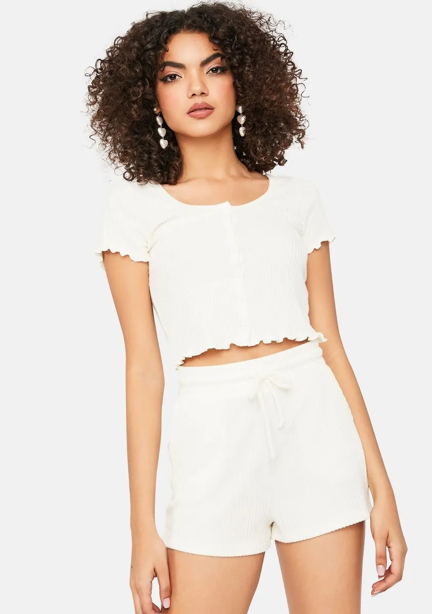 Comfy Chic Ribbed Tee And Shorts Set sold by Dolls Kill