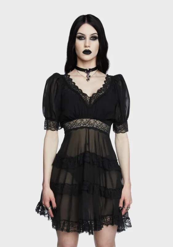 Raven's Wing Mini Dress sold by Dolls Kill