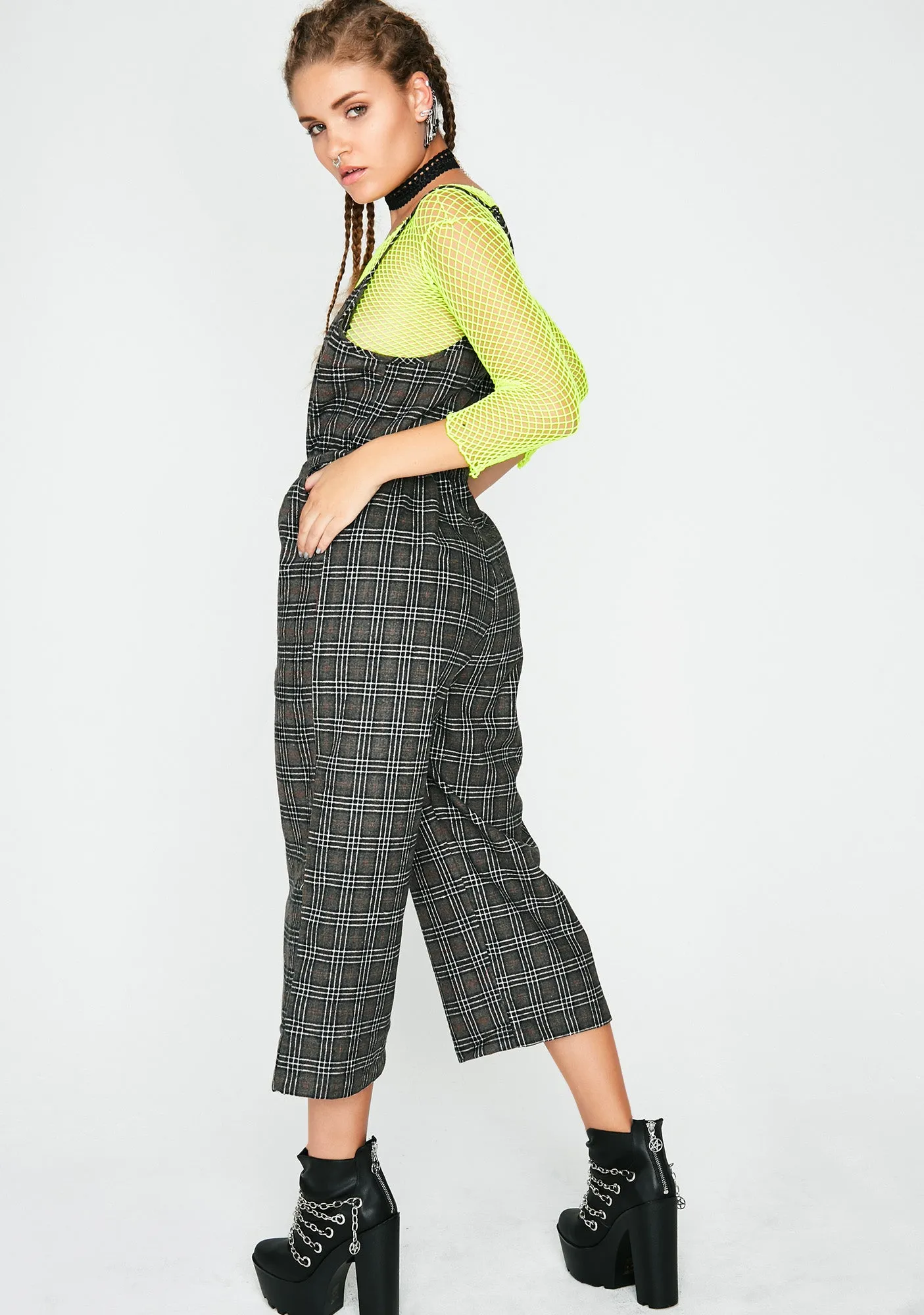 No Exams Plaid Jumpsuit sold by Dolls Kill product image thumbnail 4