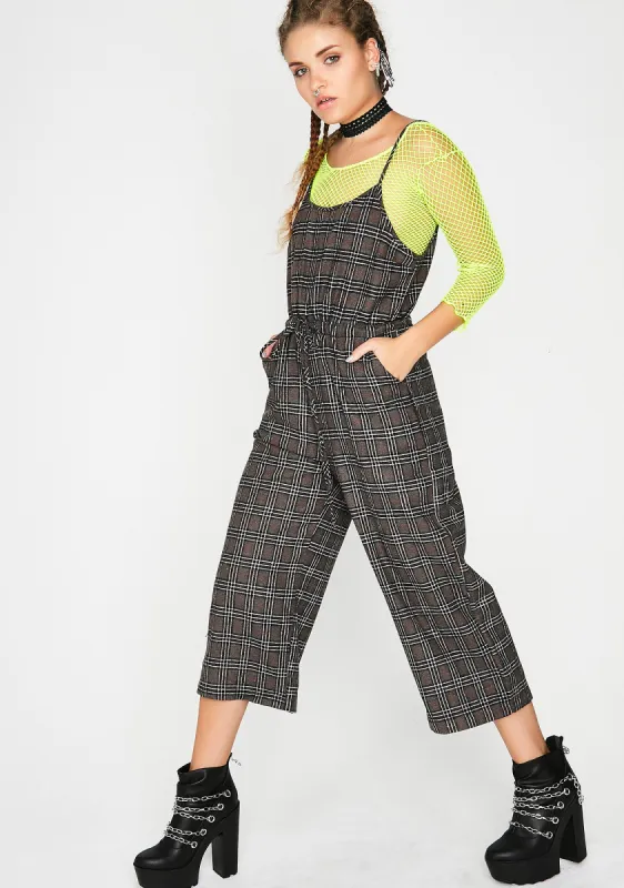 No Exams Plaid Jumpsuit sold by Dolls Kill