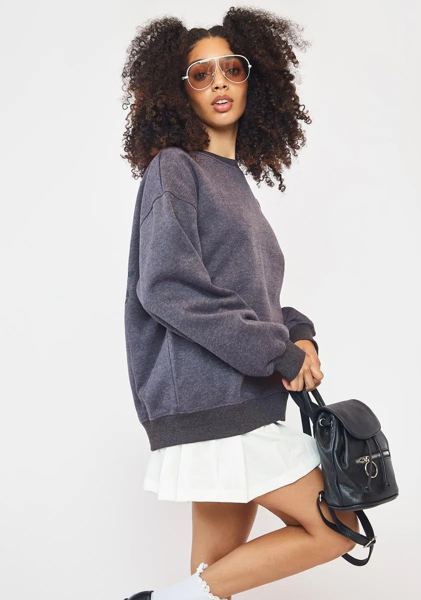 Charcoal 1-800-Smile Sweater sold by Dolls Kill product image thumbnail 4