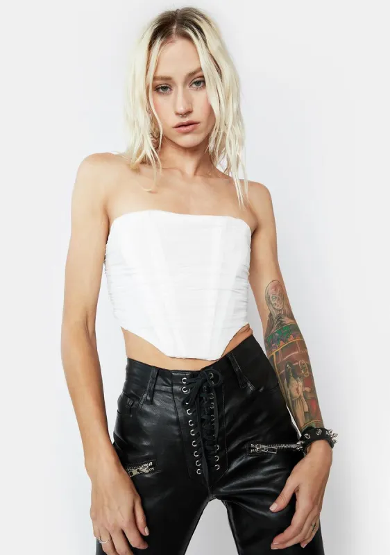 Sneaking Backstage Mesh Corset Top sold by Dolls Kill