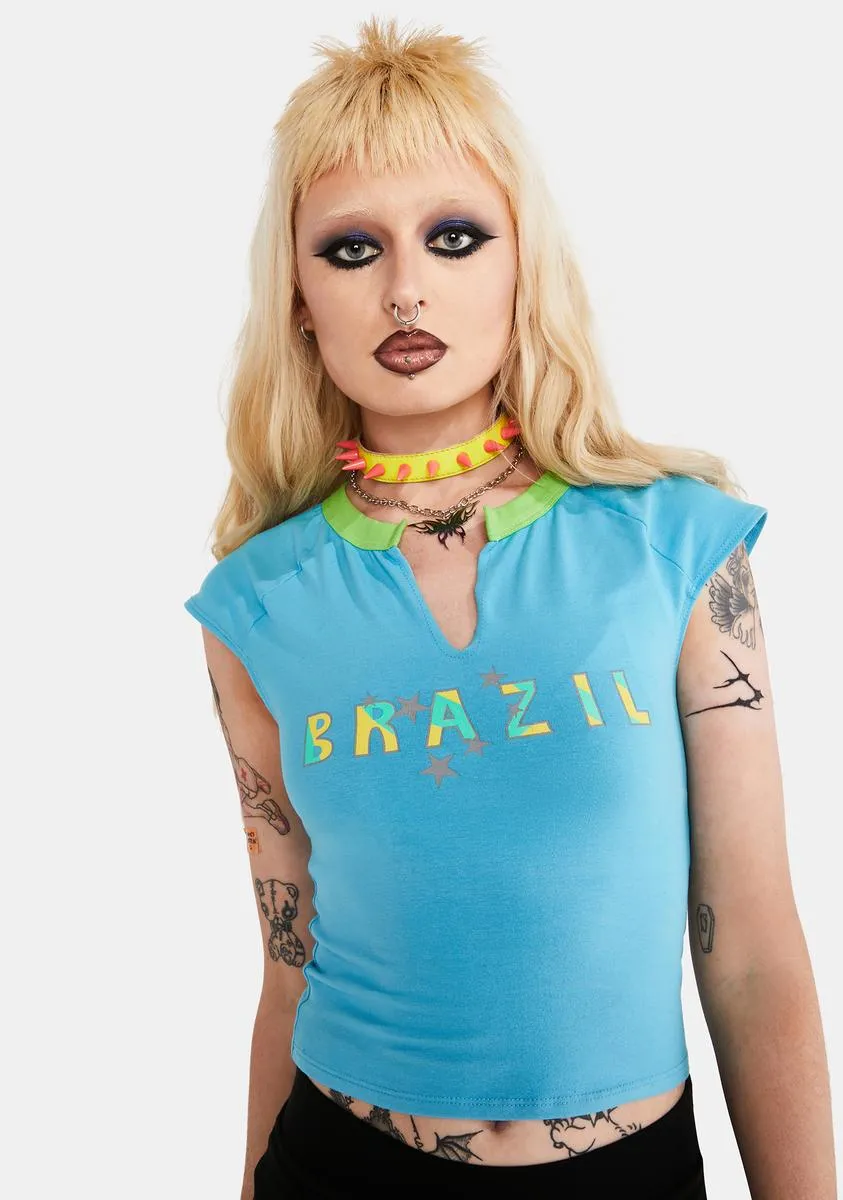 Viva Brazil Crop Tee sold by Dolls Kill