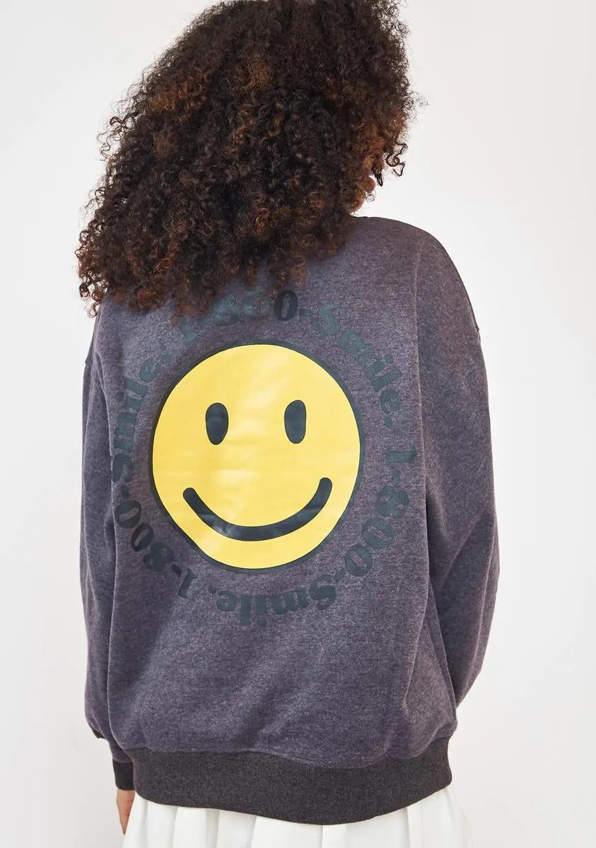 Charcoal 1-800-Smile Sweater sold by Dolls Kill