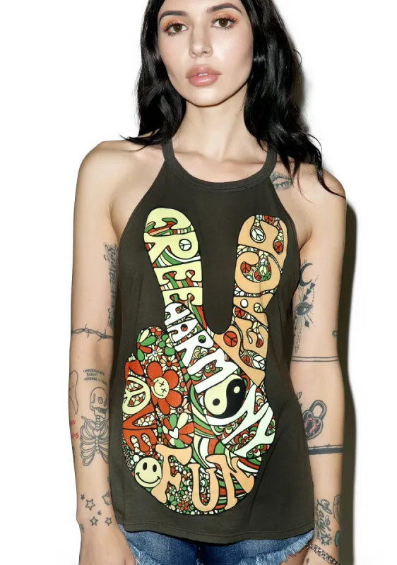 Libby Retro Peace Tank Top sold by Dolls Kill