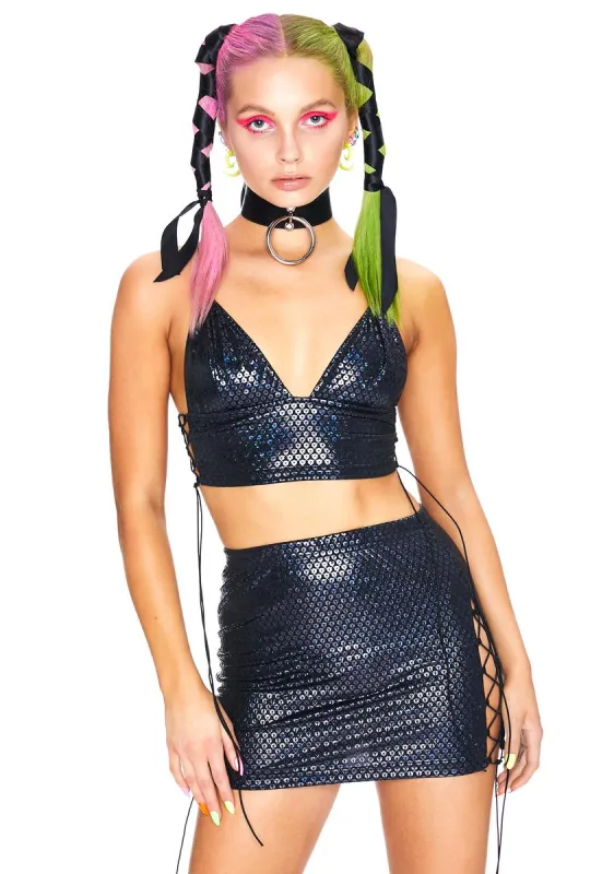 Wicked Wonderland Lace Up Top sold by Dolls Kill