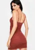 Rust Trading Up Ruched Mini Dress sold by Dolls Kill