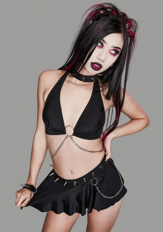 Undertaker's Thirst Skirt Bikini Set sold by Dolls Kill