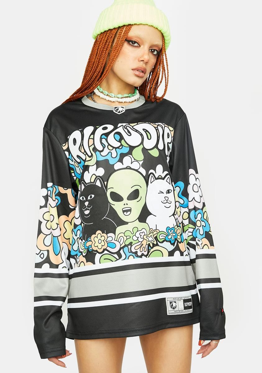 Flower Child Hockey Jersey sold by Dolls Kill product image thumbnail 2