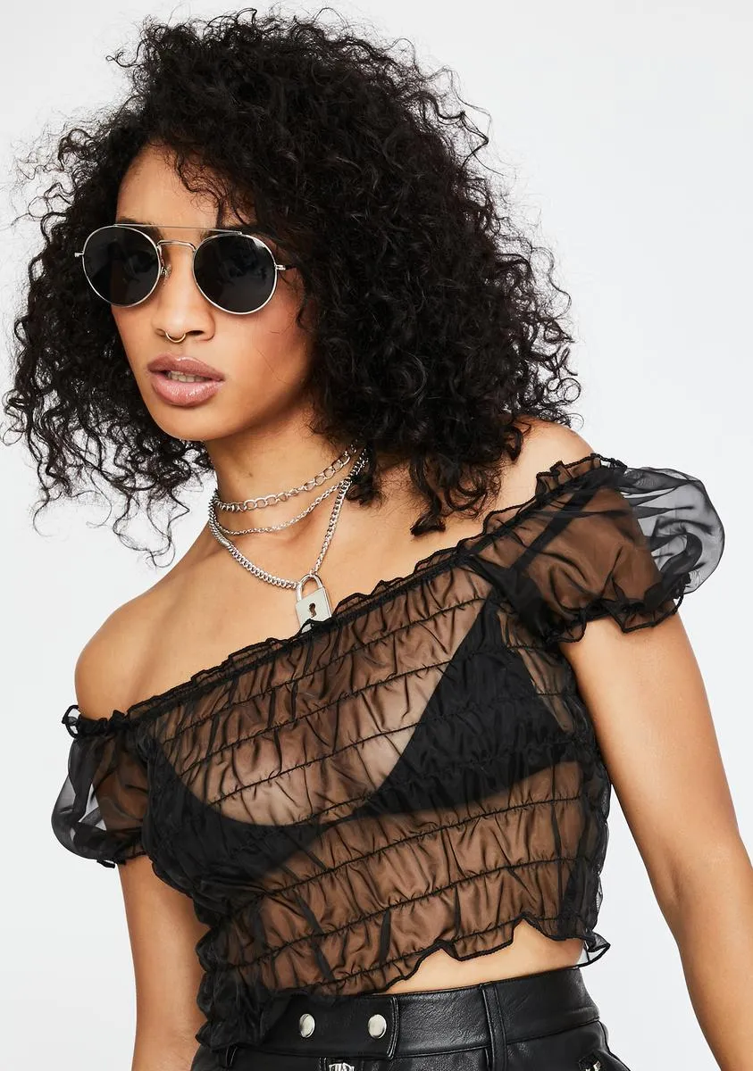 Marila Sheer Crop Top sold by Dolls Kill product image thumbnail 2