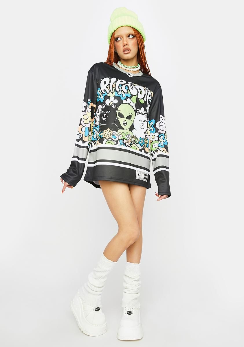 Flower Child Hockey Jersey sold by Dolls Kill product image thumbnail 3