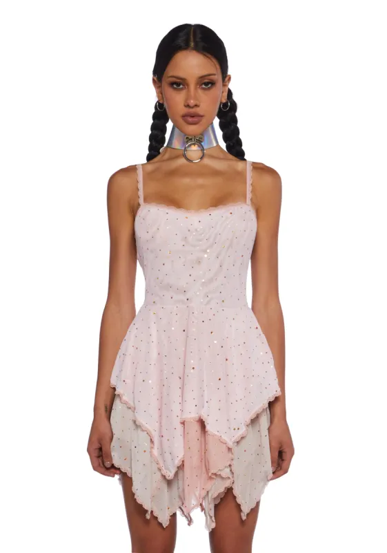 Sparkled Myths Handkerchief Dress - Pink sold by Dolls Kill