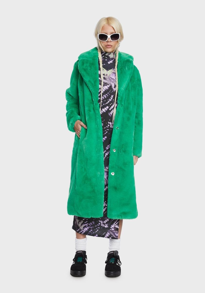 Green Kai Faux Fur Coat sold by Dolls Kill product image thumbnail 3