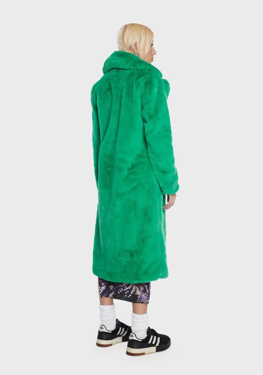 Green Kai Faux Fur Coat sold by Dolls Kill product image thumbnail 4